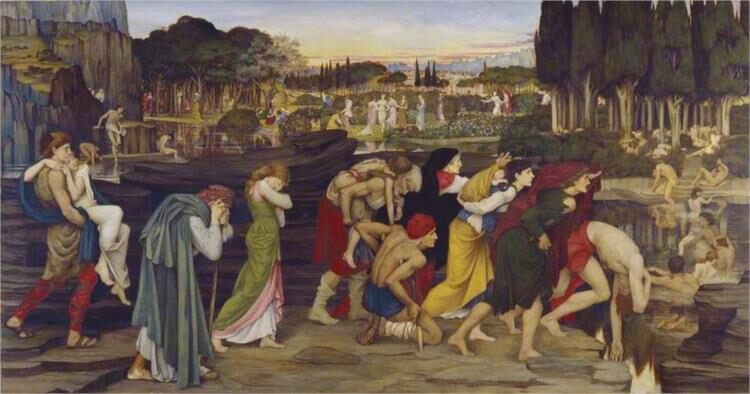 The Waters of the Lethe by the Plains of Elysium by John Roddam Spencer Stanhope